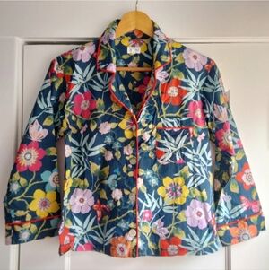 BedHead Floral Button Down 3/4 Sleeve Navy Pajama Top Women's Size XS (TOP ONLY)
